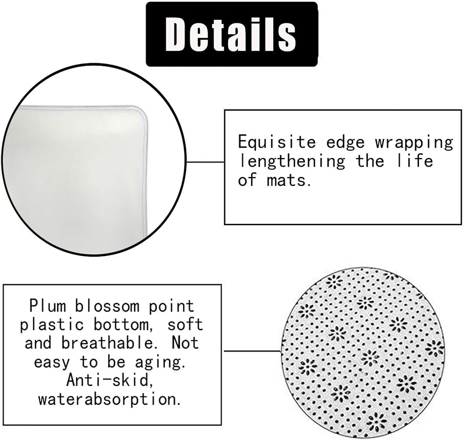 PLMZUOK 4Pcs Bathroom Accessory Set with Non-Slip Rugs and Mat