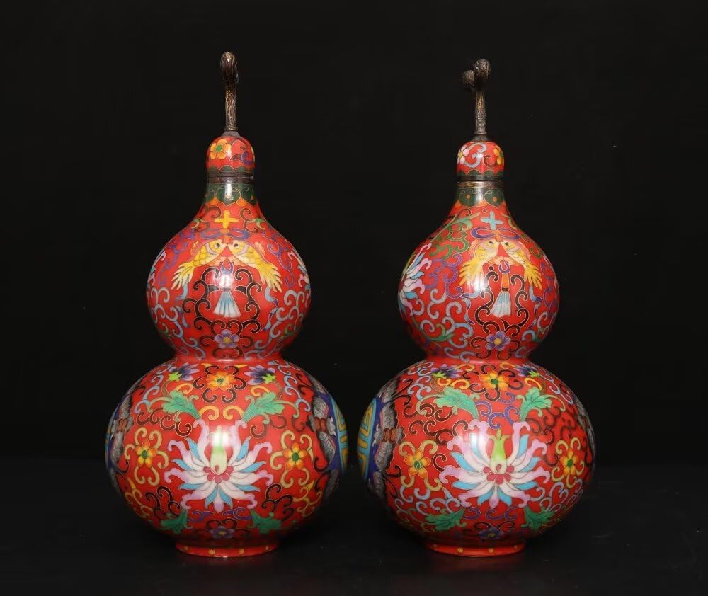 Feng Shui Gourd Brass Wu Lou Statue Office Desk Decor
