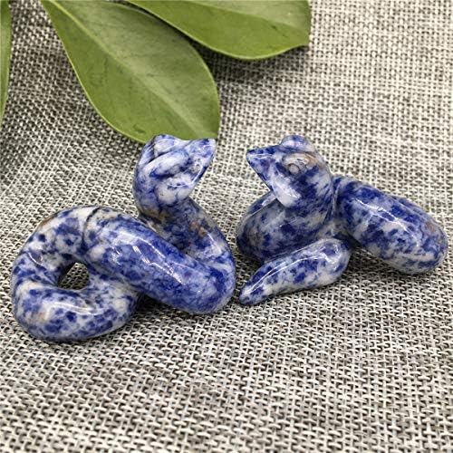 2 Sodalite Snake Figurine - Hand Carved Healing Crystal Home Decoration