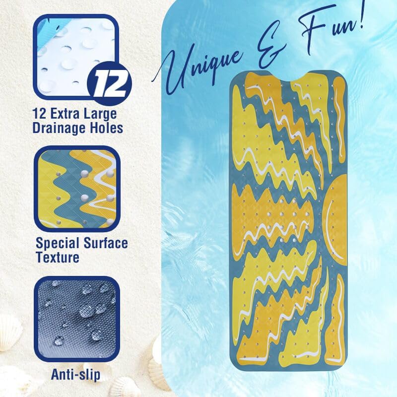 Denifeiya Boho Sun Bathtub Mat Non Slip for Kids