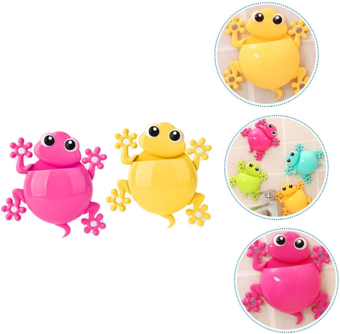 2Pcs Cute Cartoon Gecko Toothbrush Holder with Suction Cup