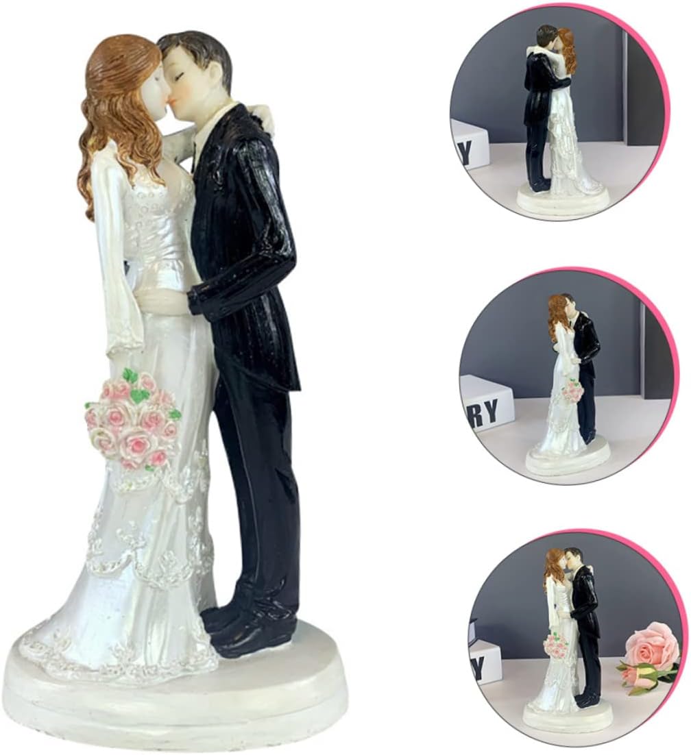HOOTNEE Wedding Bride Groom Statue Cake Topper Couple Figurine