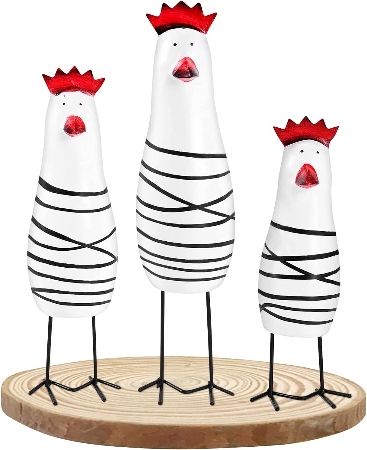 Notakia Wooden Rooster Home Decor Set of 3
