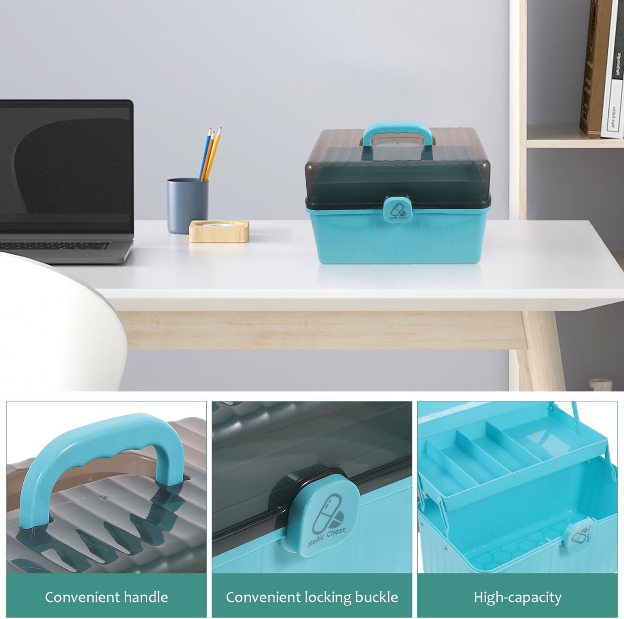 Tofficu 3-Layer Medicine Cabinet Organizer Storage Box