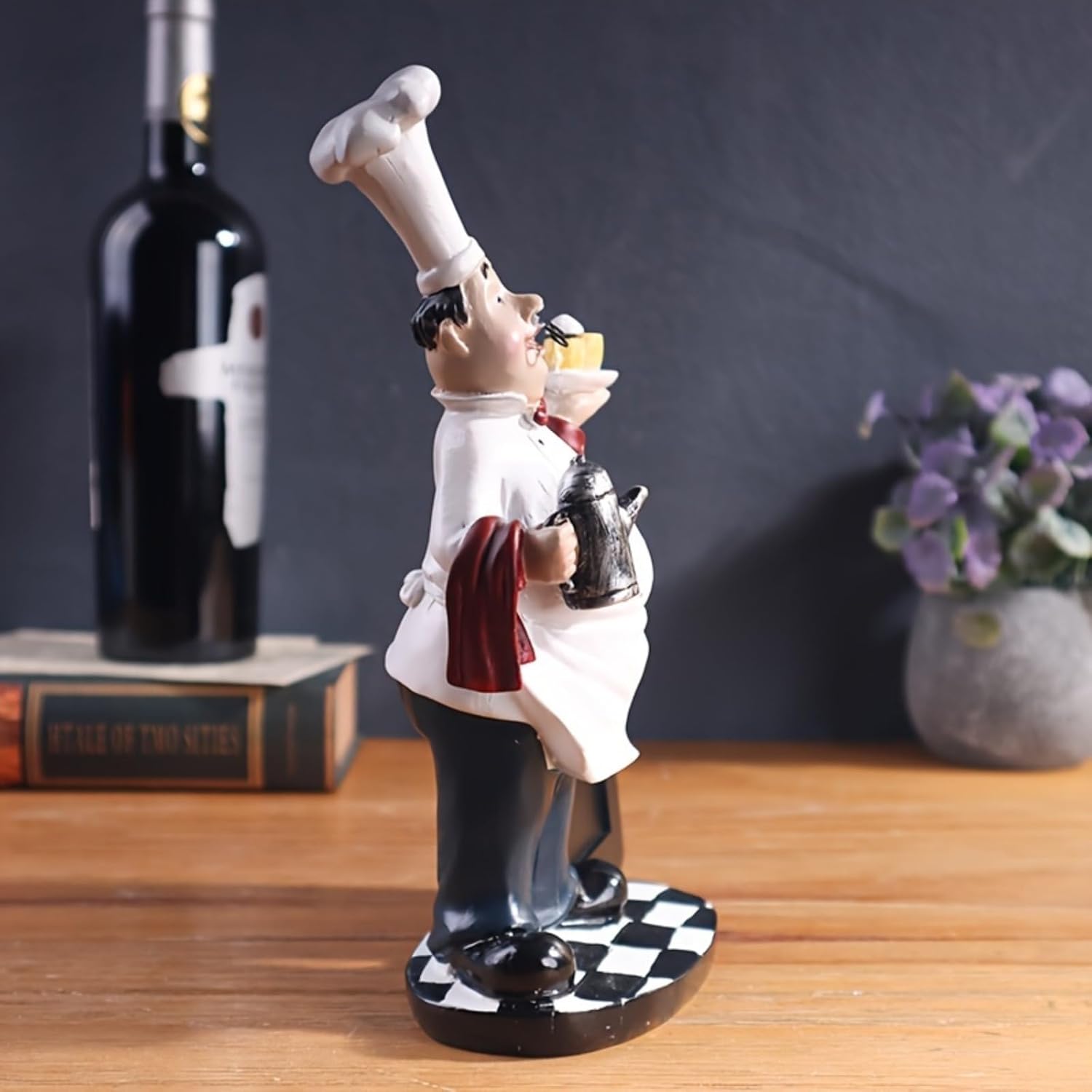 Resin Chef Figurine with Chalkboard Message Board