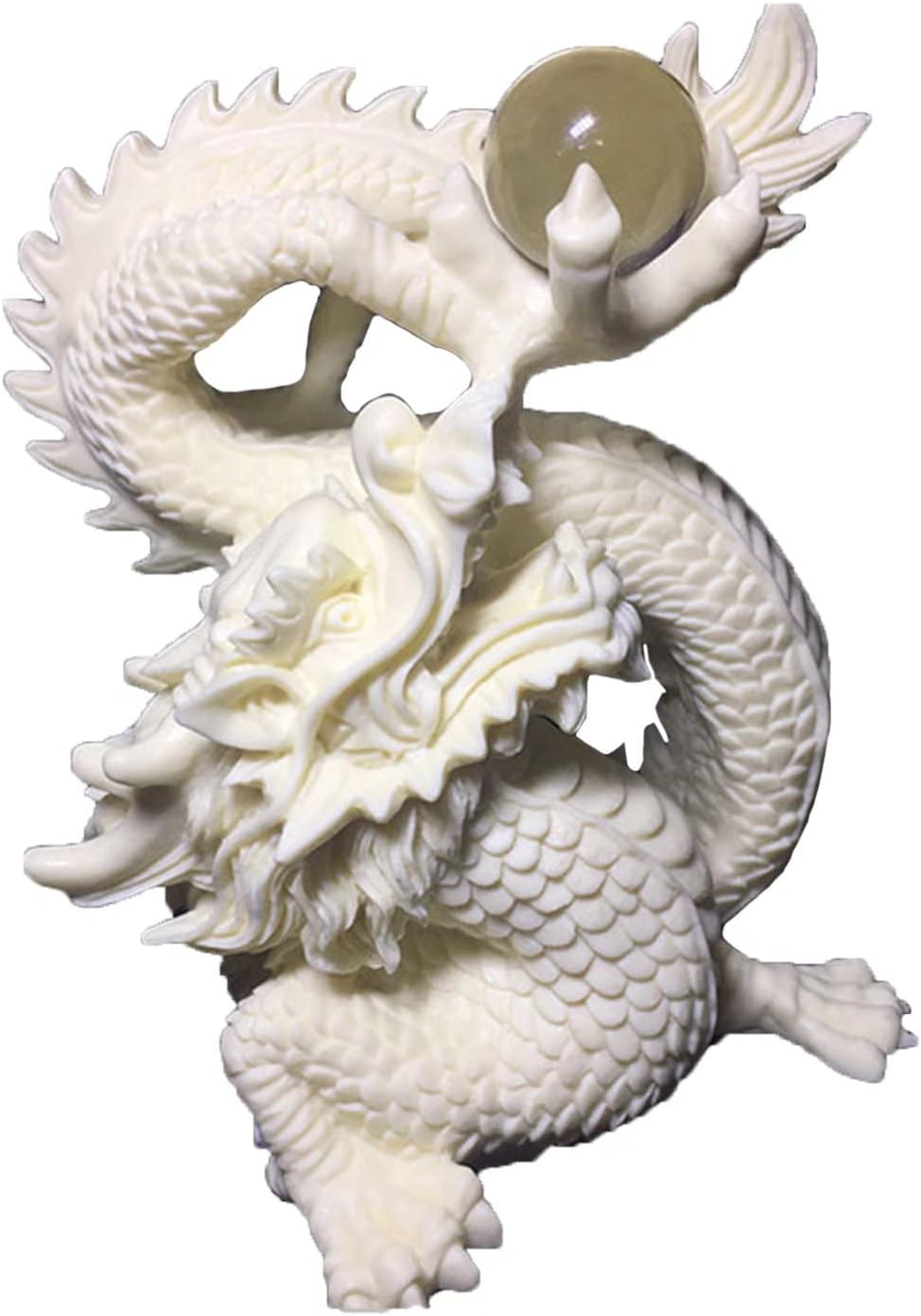 Chinese Feng Shui Dragon Statue Hand-Carved Home Office Decor