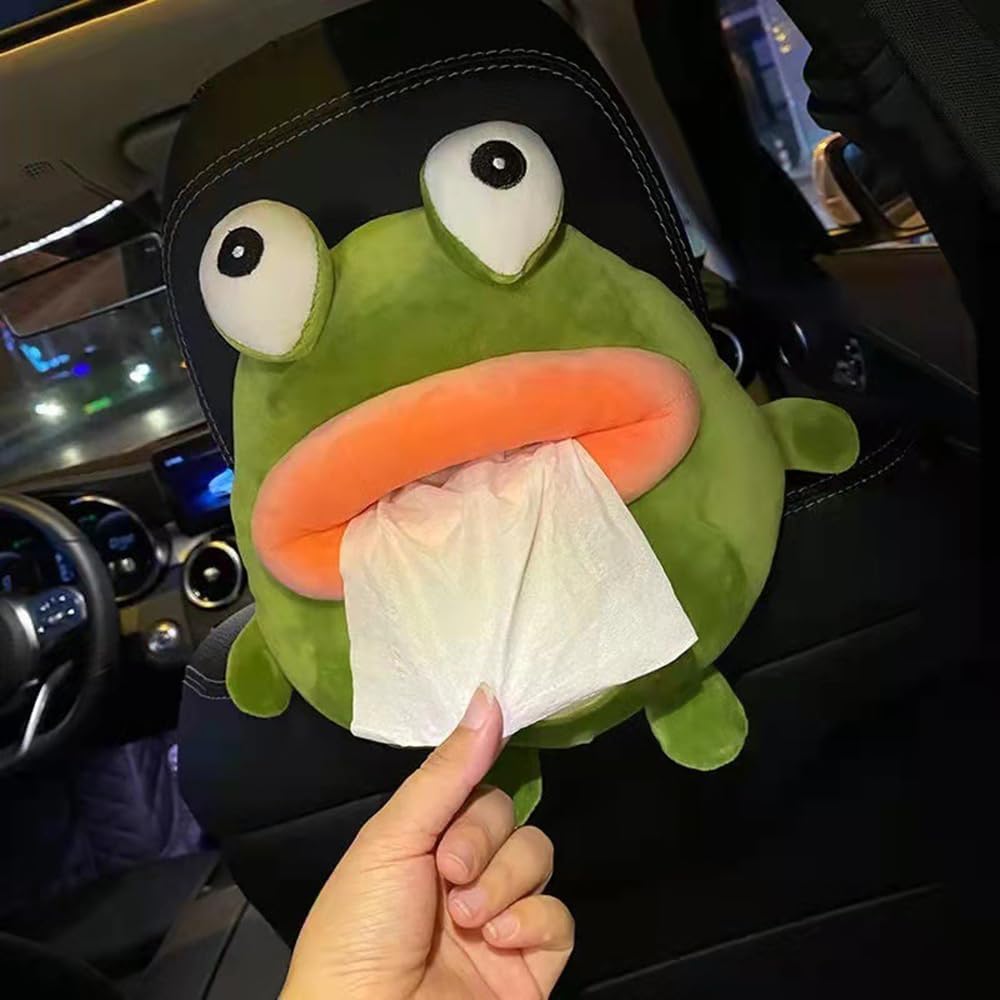 Mellsunny Cartoon Car Plush Tissue Box Green Frog