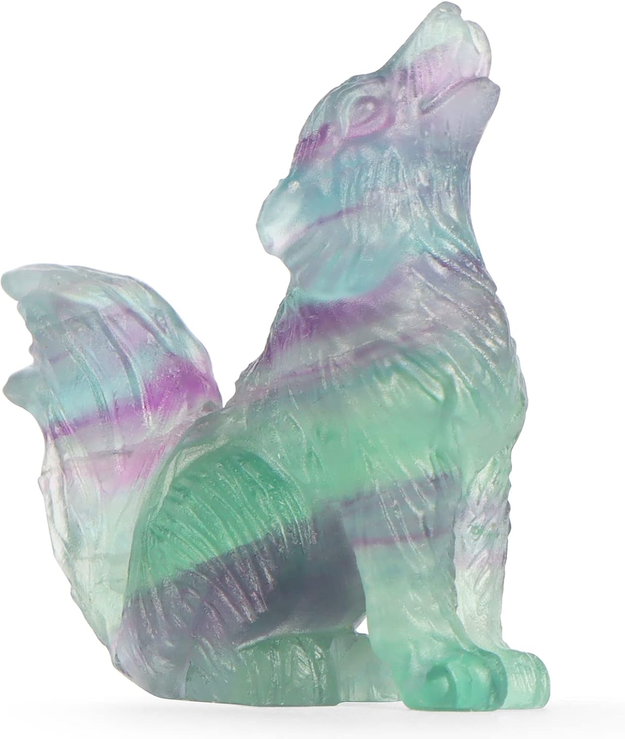 2 Crystal Wolf Statue Healing Decor with Gift Box