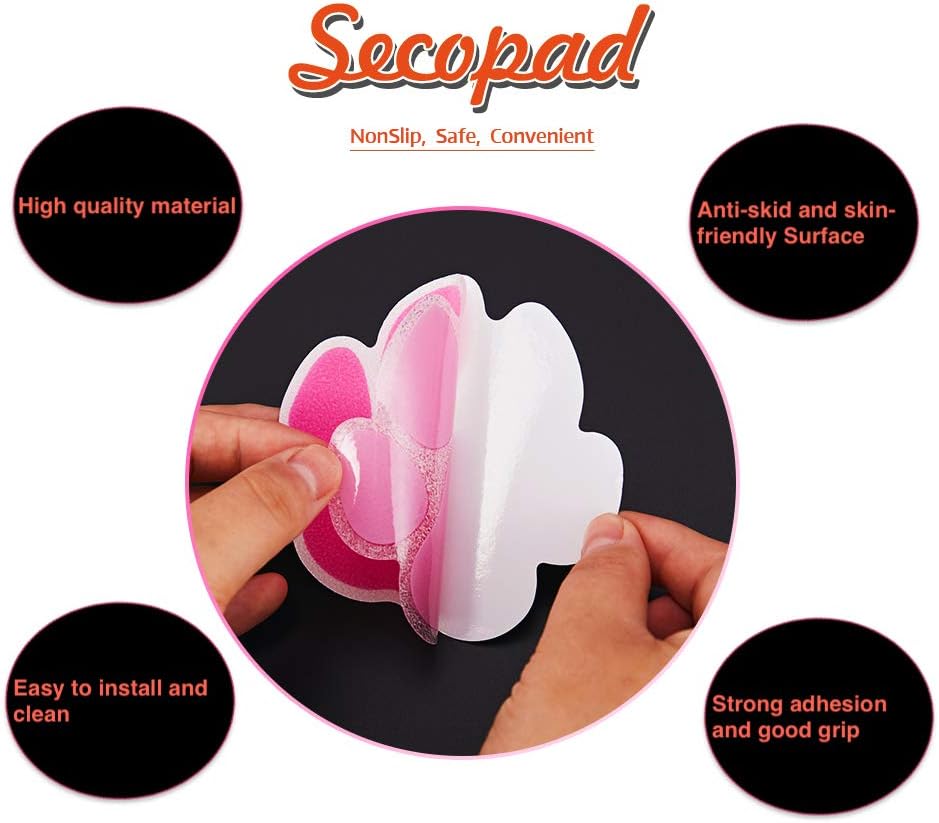 Non-Slip Bathtub Stickers with Scraper Pink