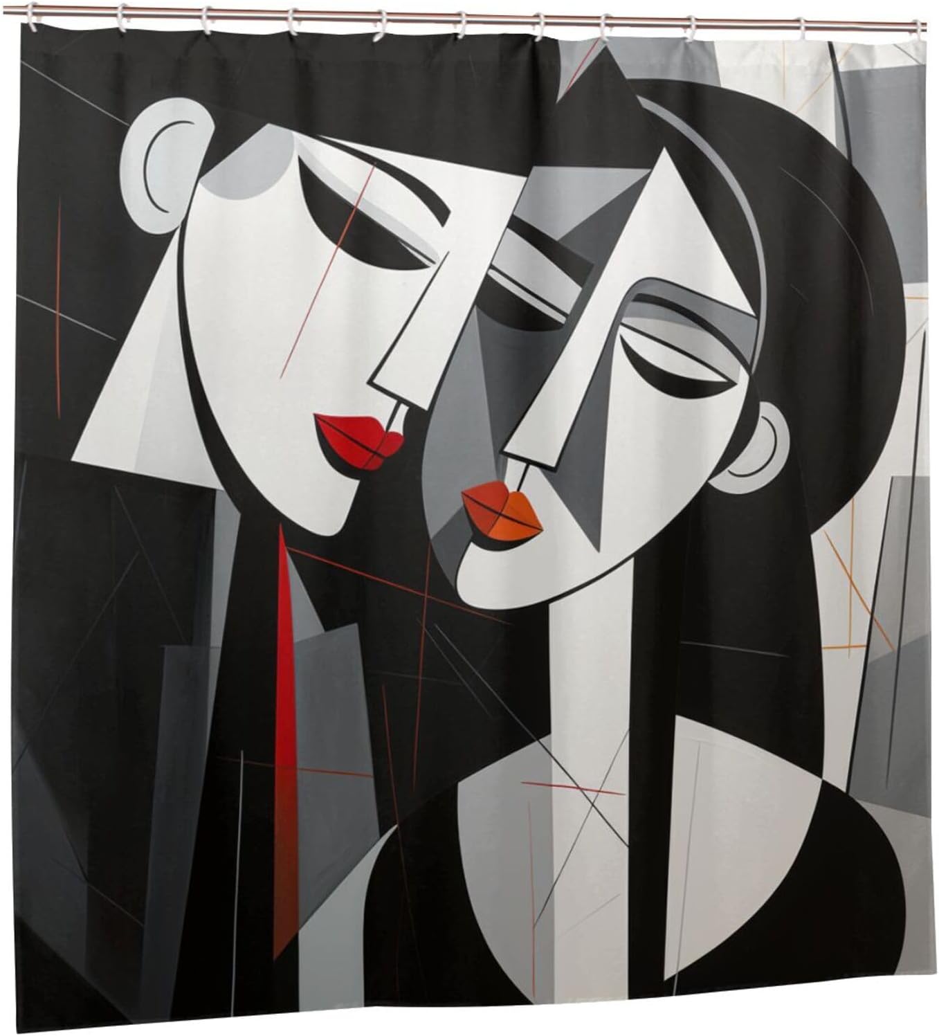 DAOWANGZUO Kissing Girl Shower Curtain Set