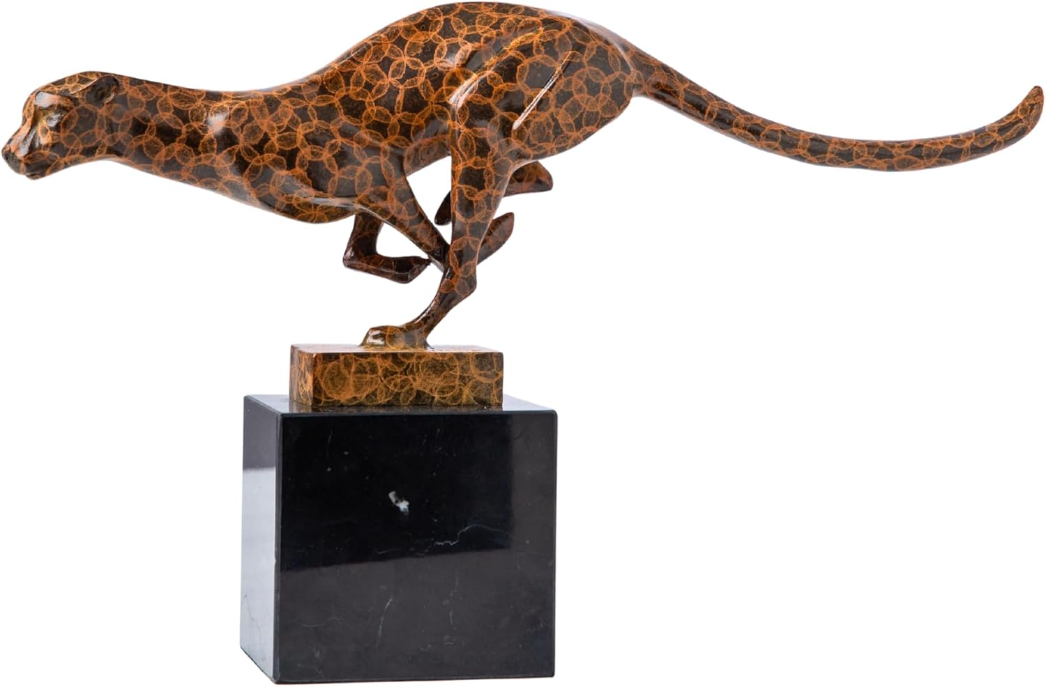 Bronze Cheetah Running Statue 126 Art Deco Sculpture