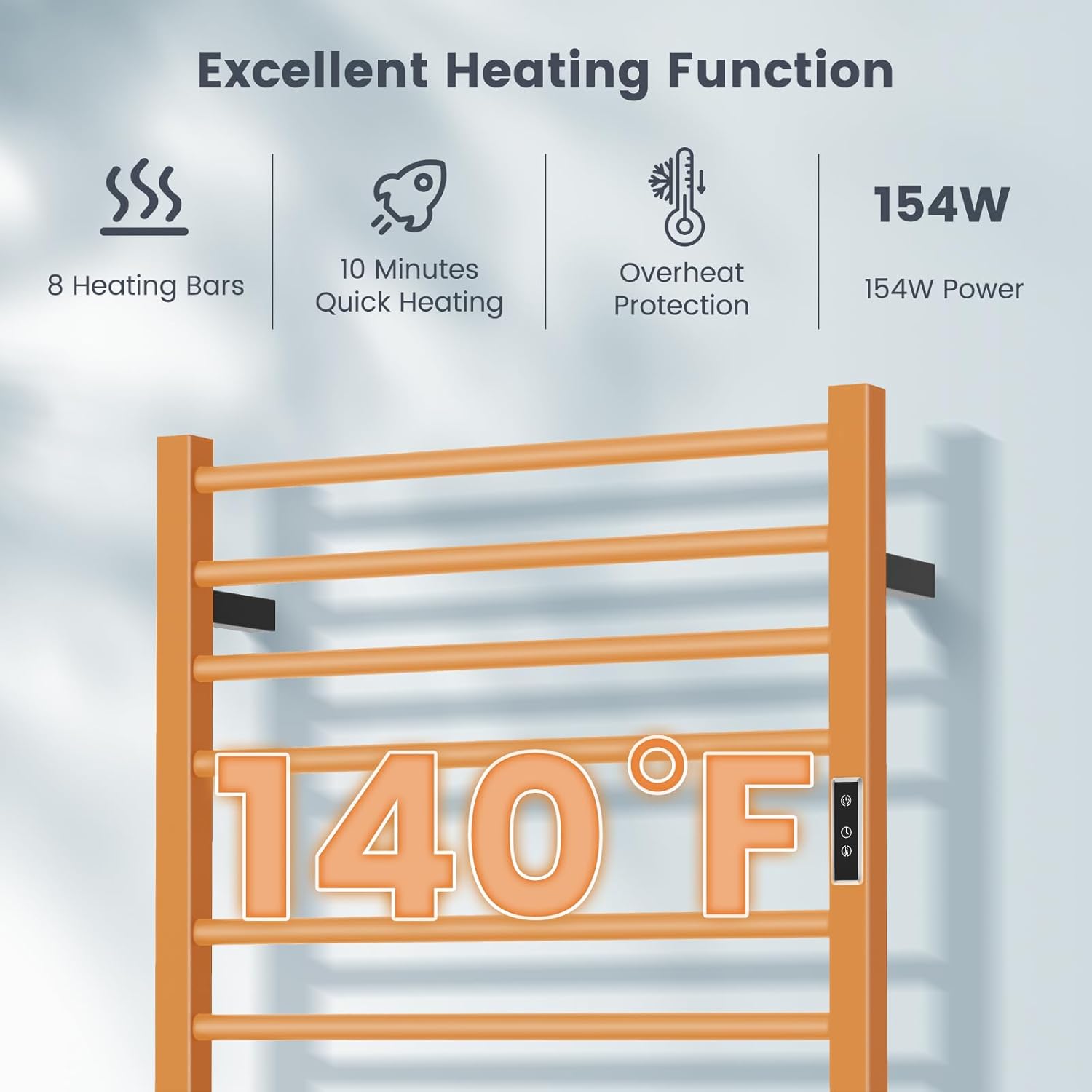 Tangkula 2-in-1 Towel Warmer Rack with LED Display