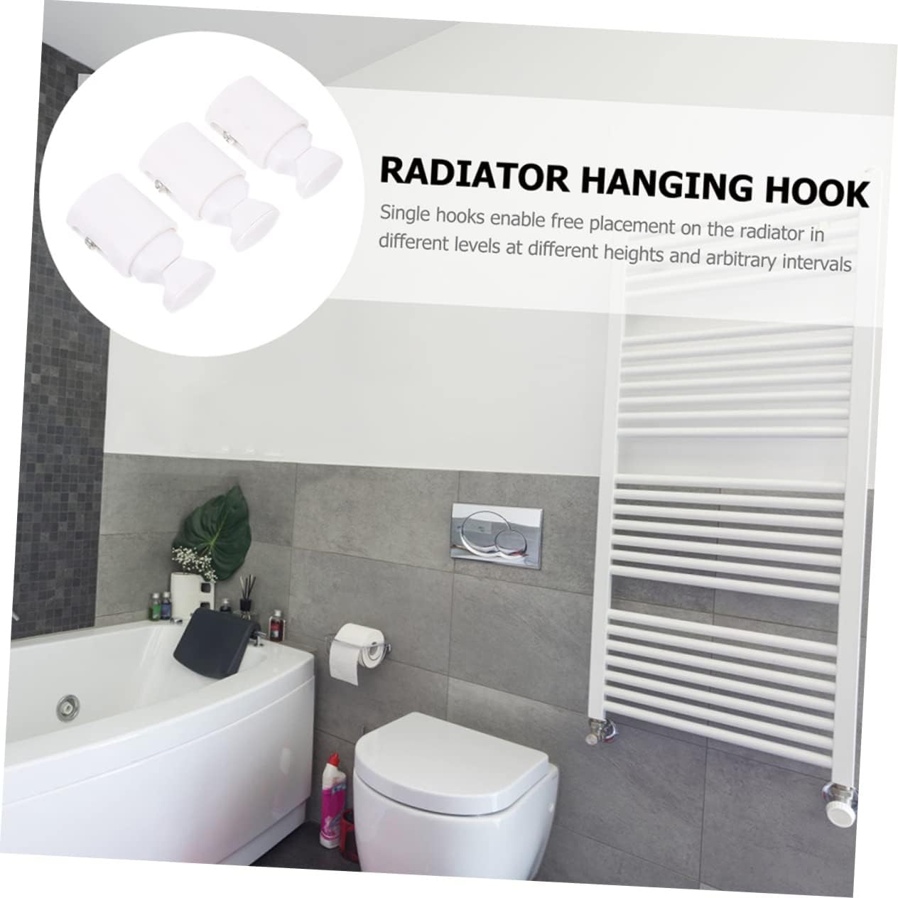 Levemolo 3pcs Space-Saving Radiator Towel Hooks