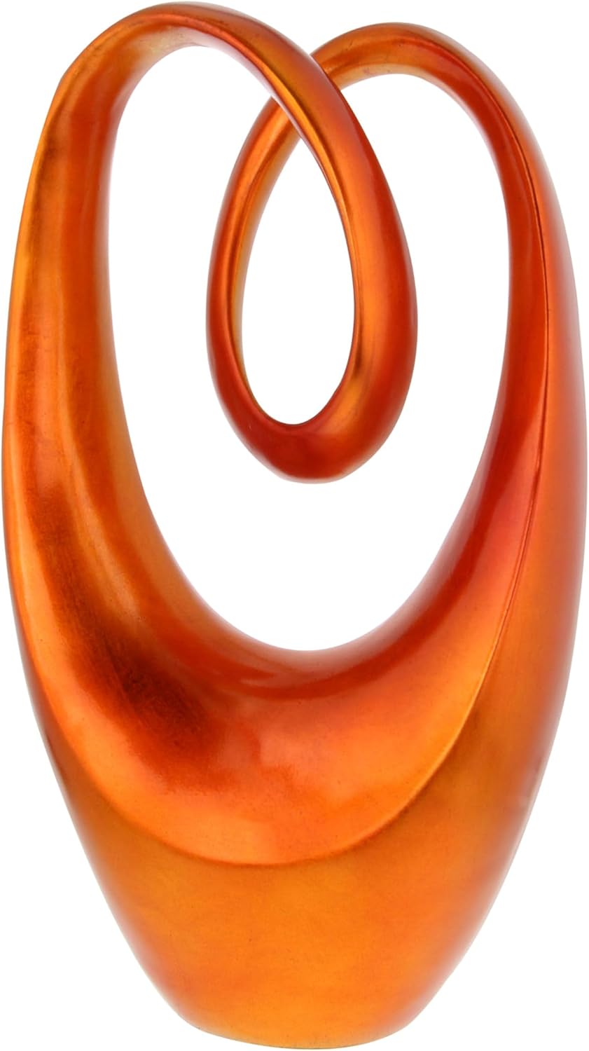 Deco 79 Polystone Swirl Decor Statue Orange