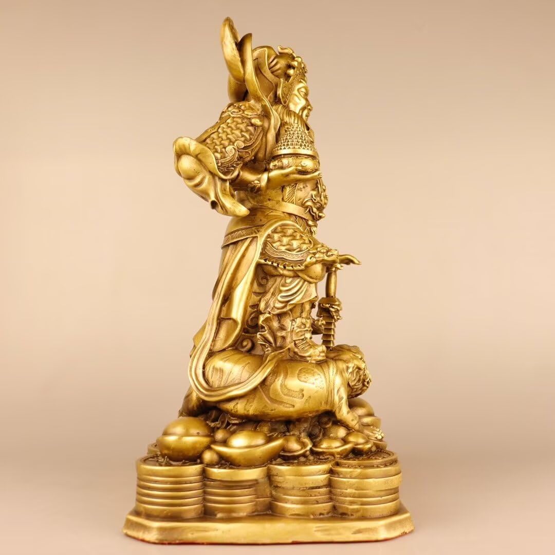 Julrybox God of Wealth Brass Statue Decor