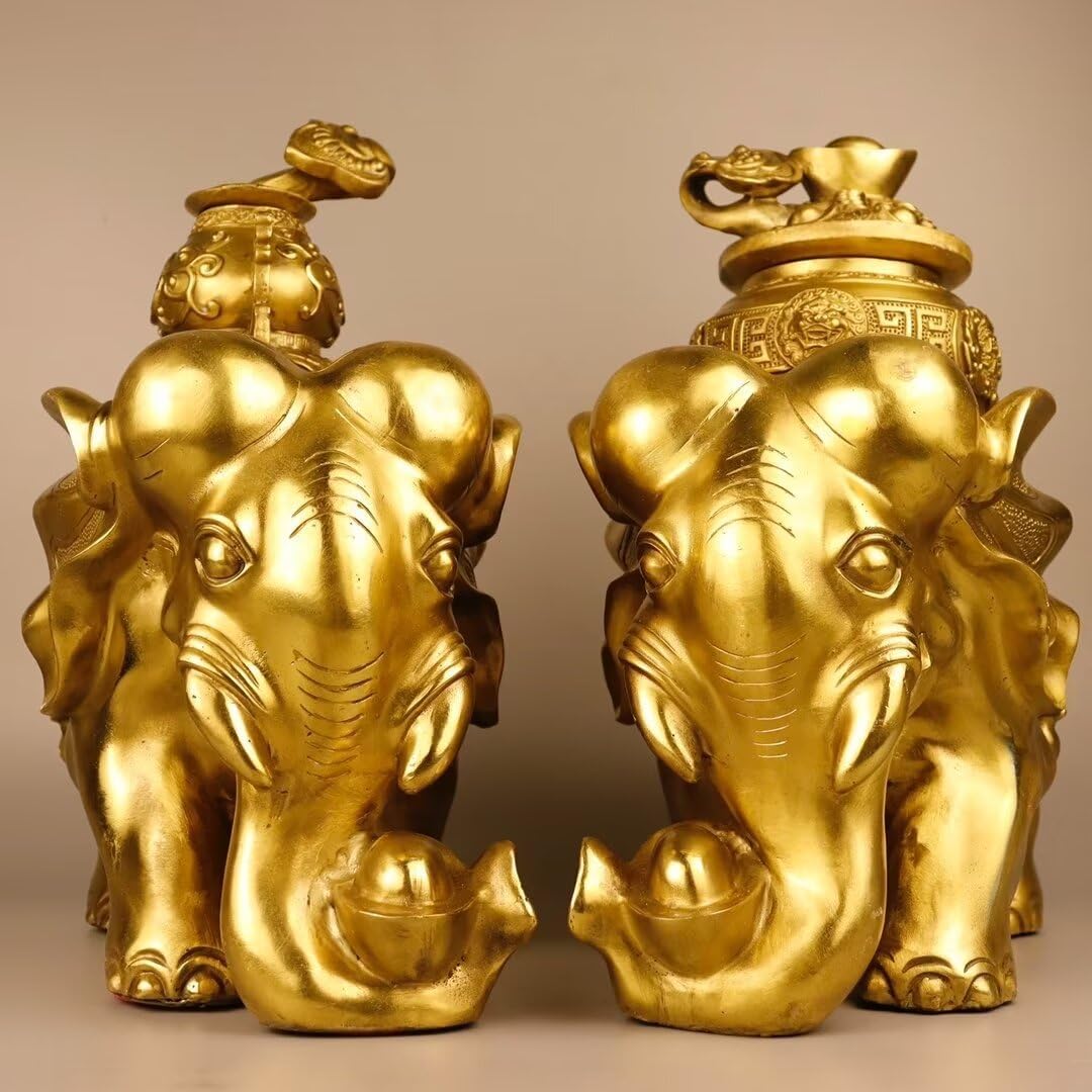 Julrybox Chinese Brass Elephant Ornament