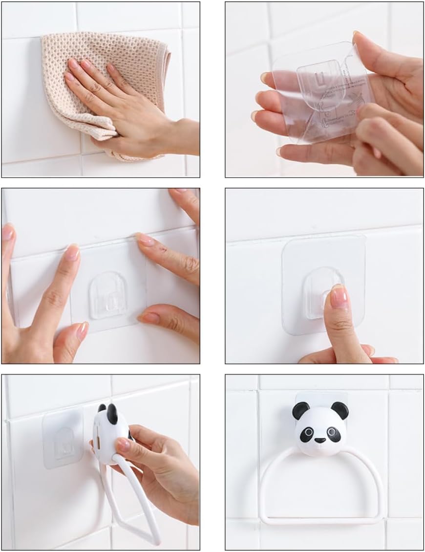 Holibanna 3pcs Wall Mounted Towel Rack with Cartoon Design