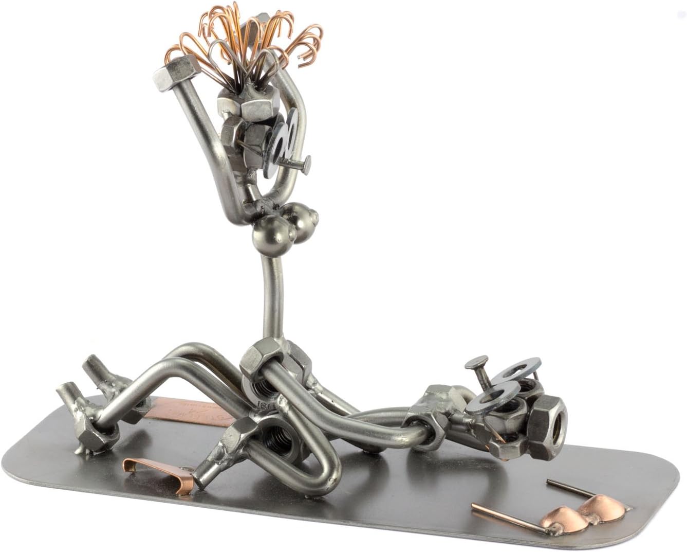 Love on The Floor Sculpture Nuts Bolts Metal Ornament