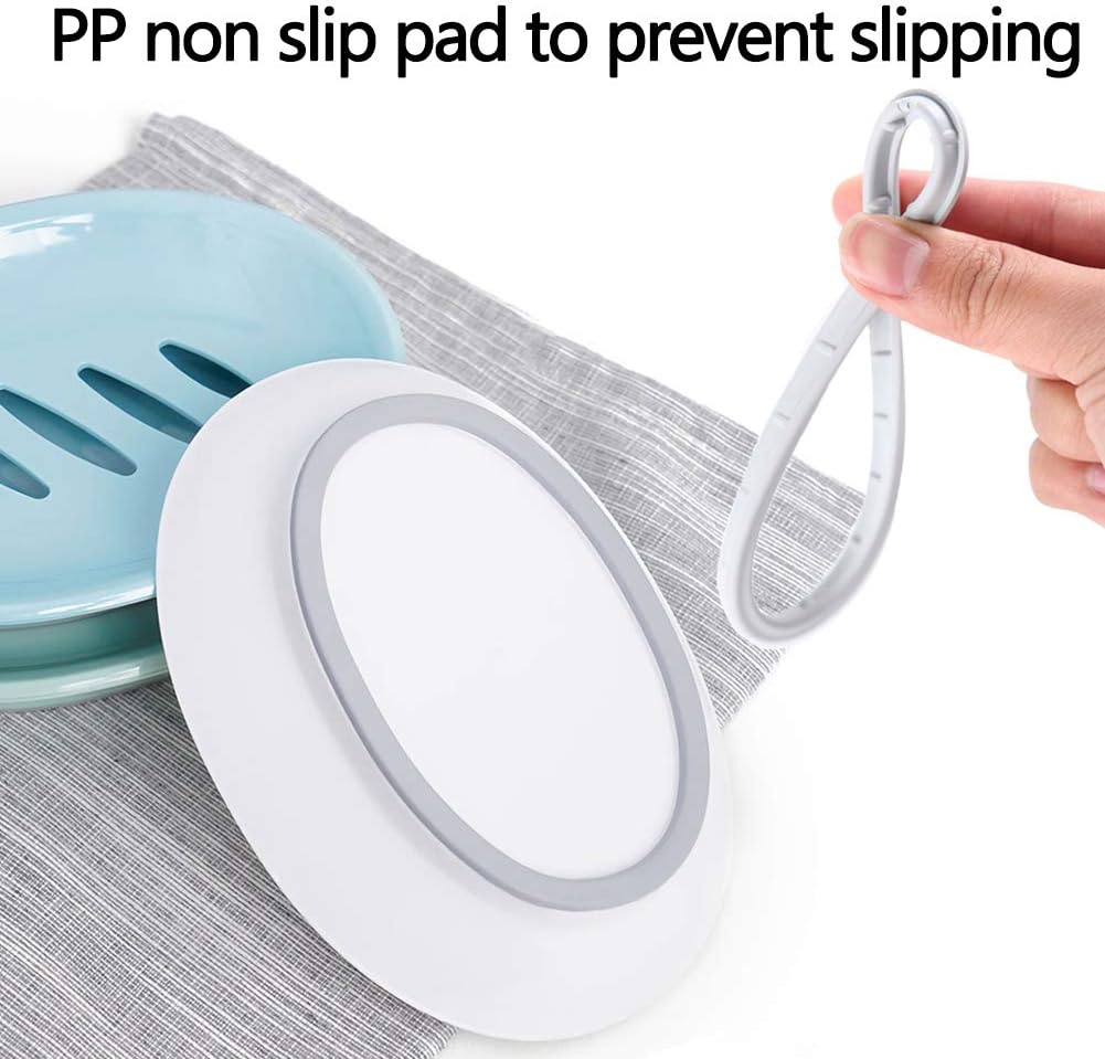 WYOK 2-Pack Soap Dish with Drain Blue