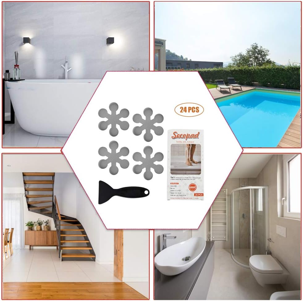 Secopad Non-Slip Bathtub Stickers with Scraper