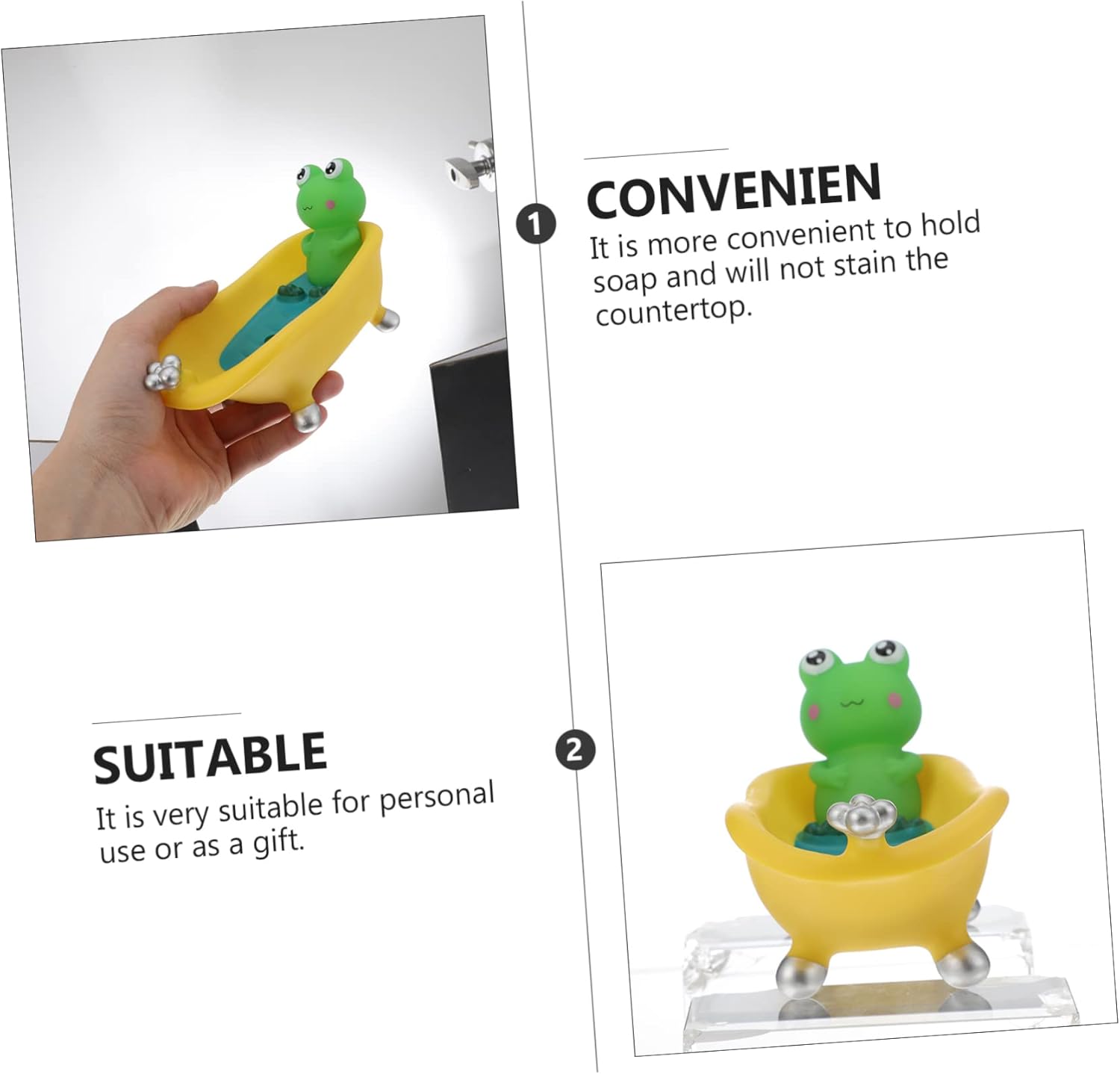 PAMINGONO Cartoon Soap Dish Quick Drainage Sturdy 1