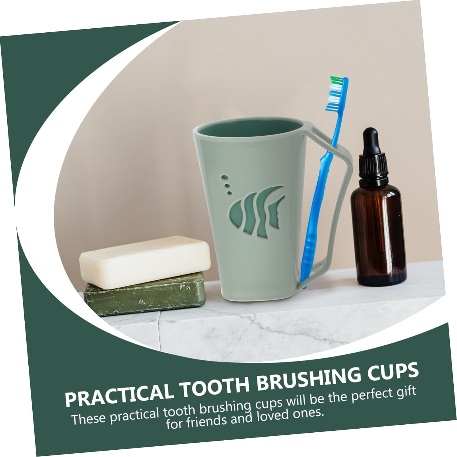 Beatifufu Bathroom Rinsing Cups 2 Pcs Toothbrush Holder 1