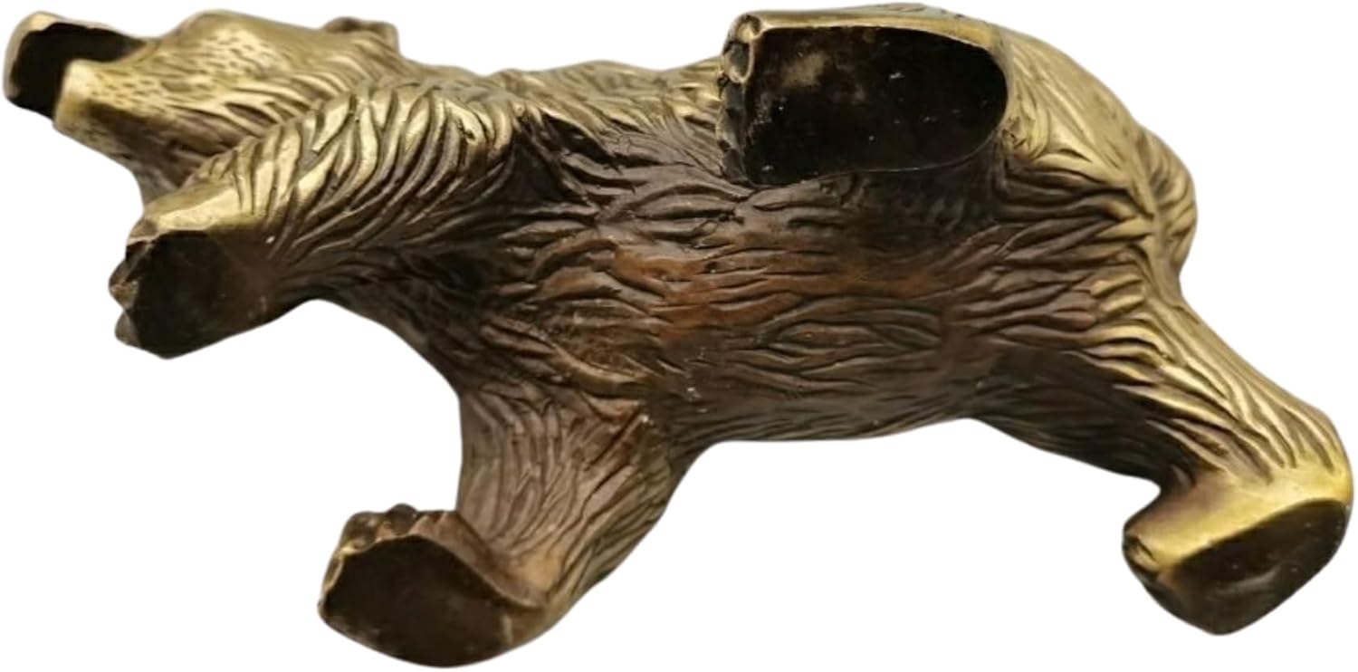 YouFine Bronze Roaring Bear Sculpture 7 Inch Handmade