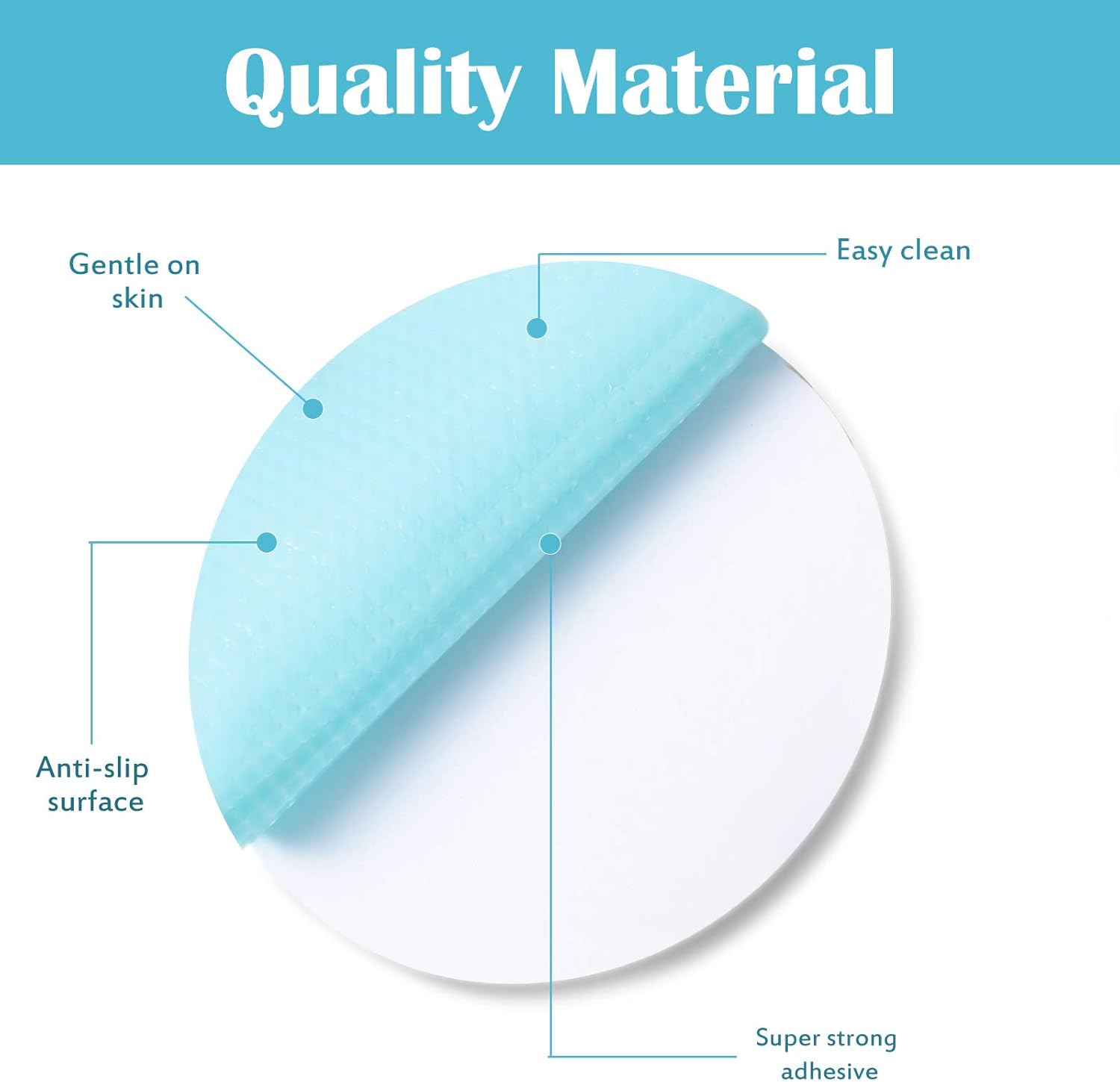 Tenare 45 Piece Non-Slip Bathtub Stickers Blue