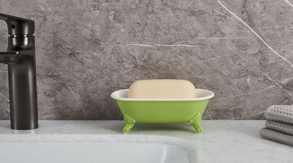 65 Inch Ceramic Soap Dish with 3 Drain Holes