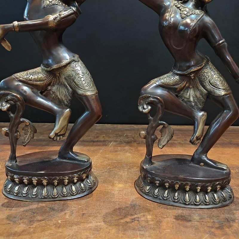 Statuestudio Brass Dancing Shiva Parvati 15 Inch