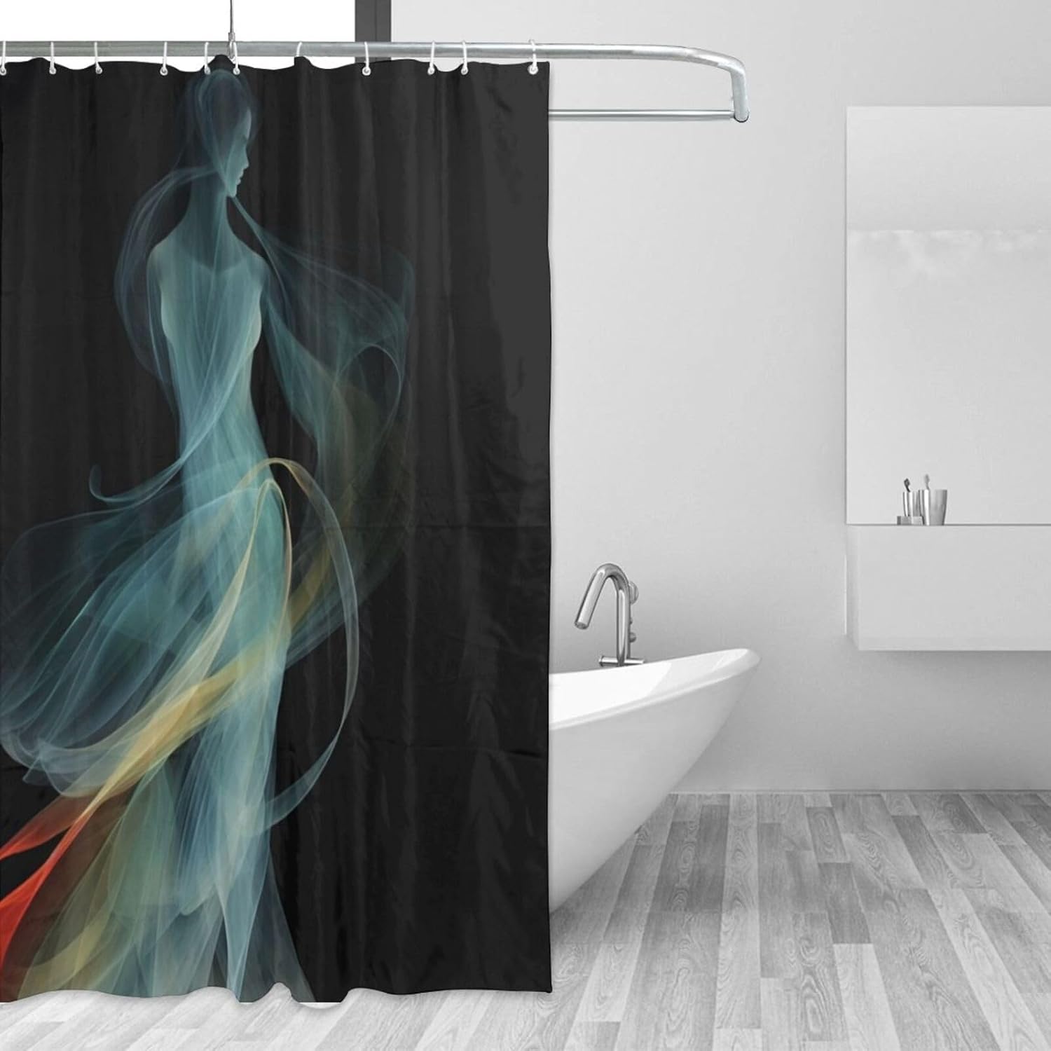 Dancing Girl Shower Curtain Set with 12 Hooks 72x72in