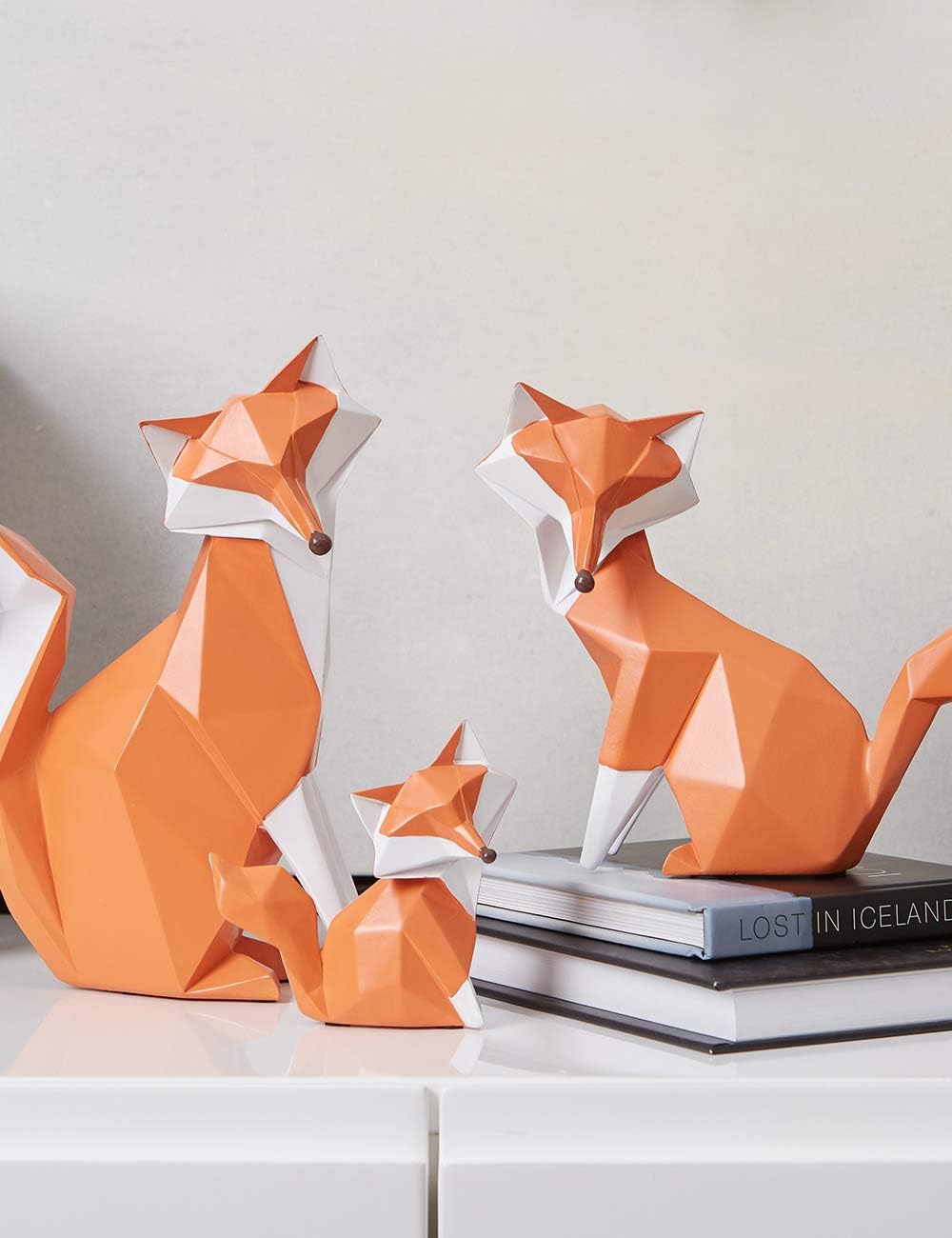 HAUCOZE Geometric Fox Figurine 80 Inch Decor Statue
