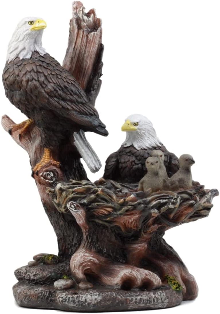 Ebros Gift Wildlife Bald Eagle Family Statue 12 Inch