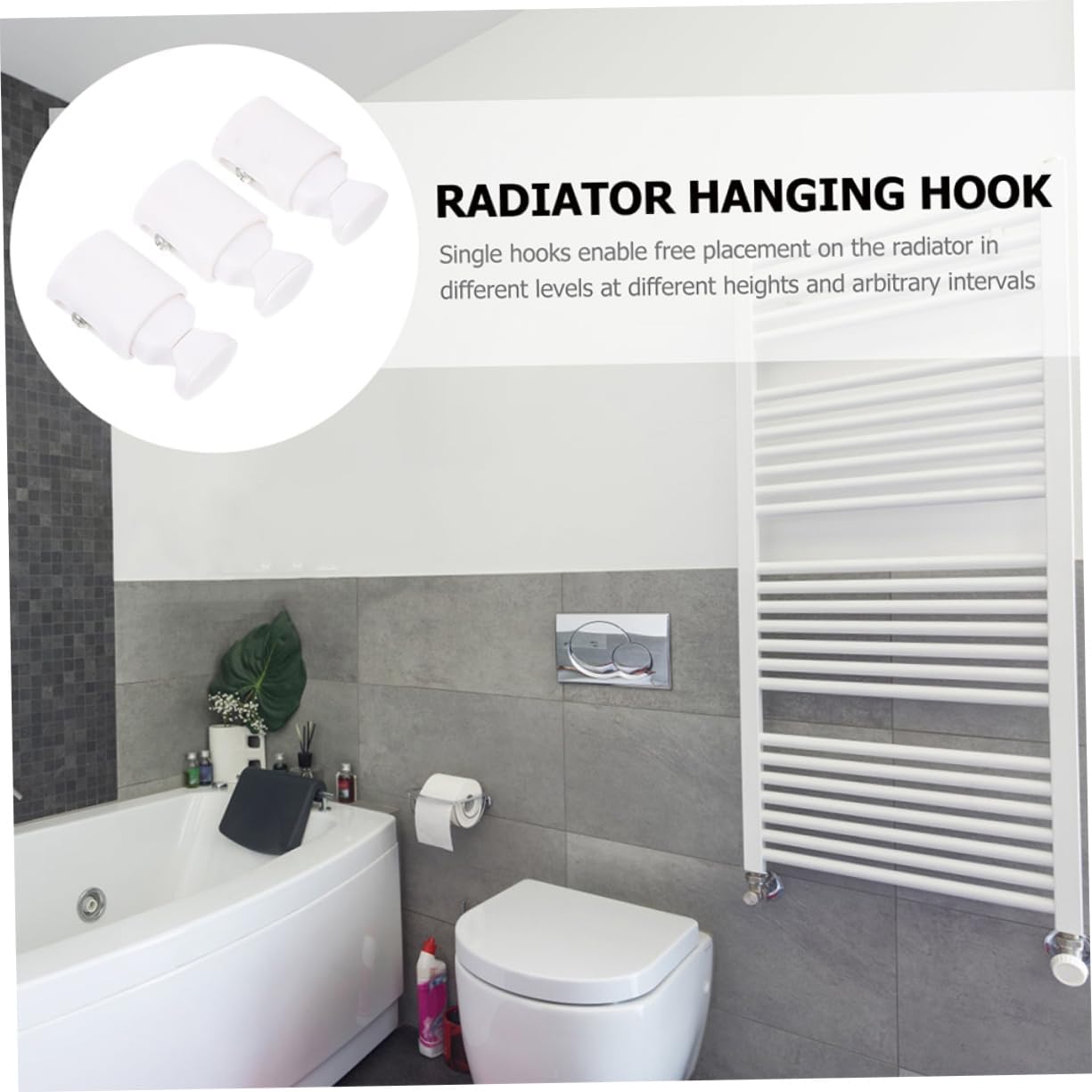Garneck 3pcs Hard Plastic Radiator Hooks Towel Holders