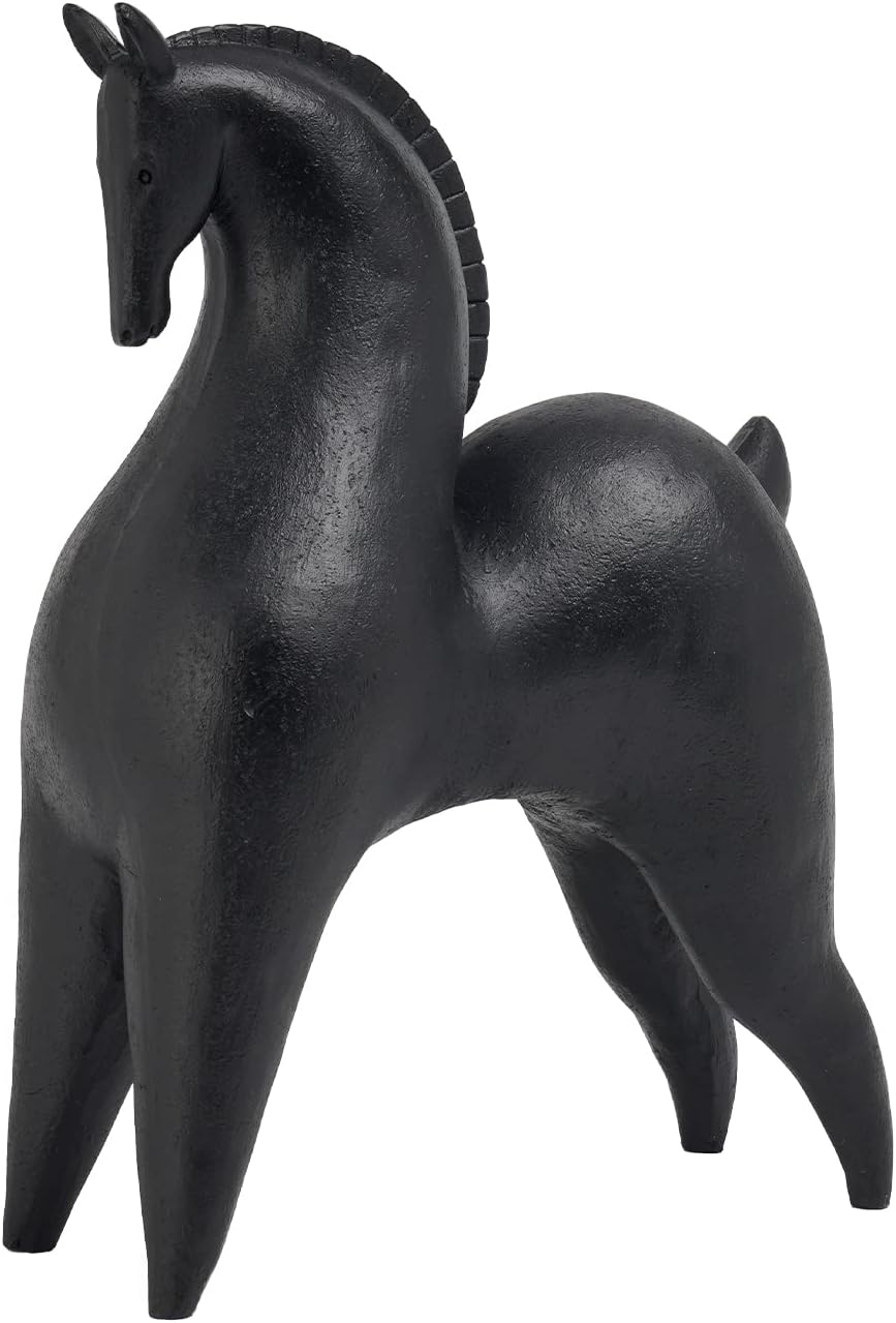 Cynkeyee Black Horse Statue Modern Home Decor