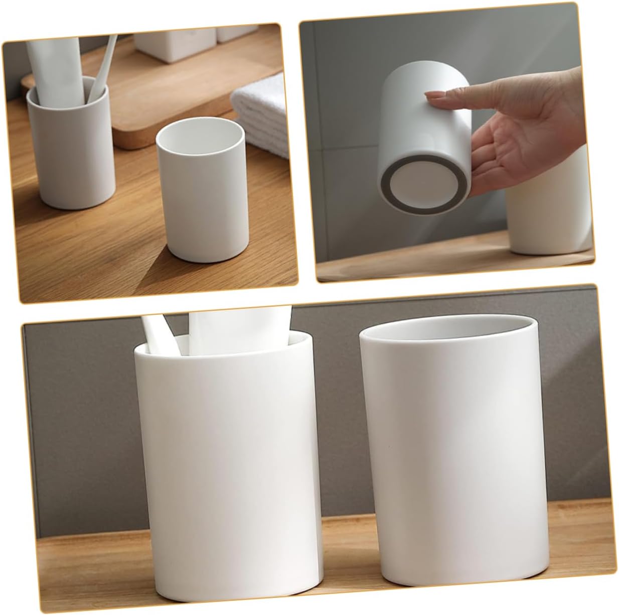 2pcs Reusable Plastic Toothbrush Cups for Bathroom