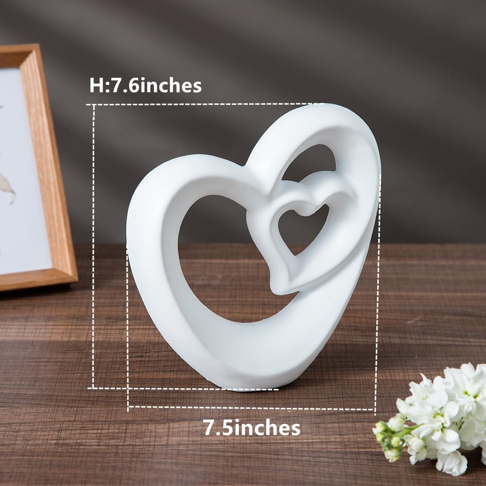 Anding Home Statue Double Heart Abstract Art Sculpture