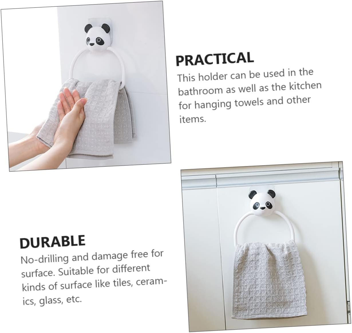 SWOOMEY 3PCS Cartoon Wall Mounted Towel Rack