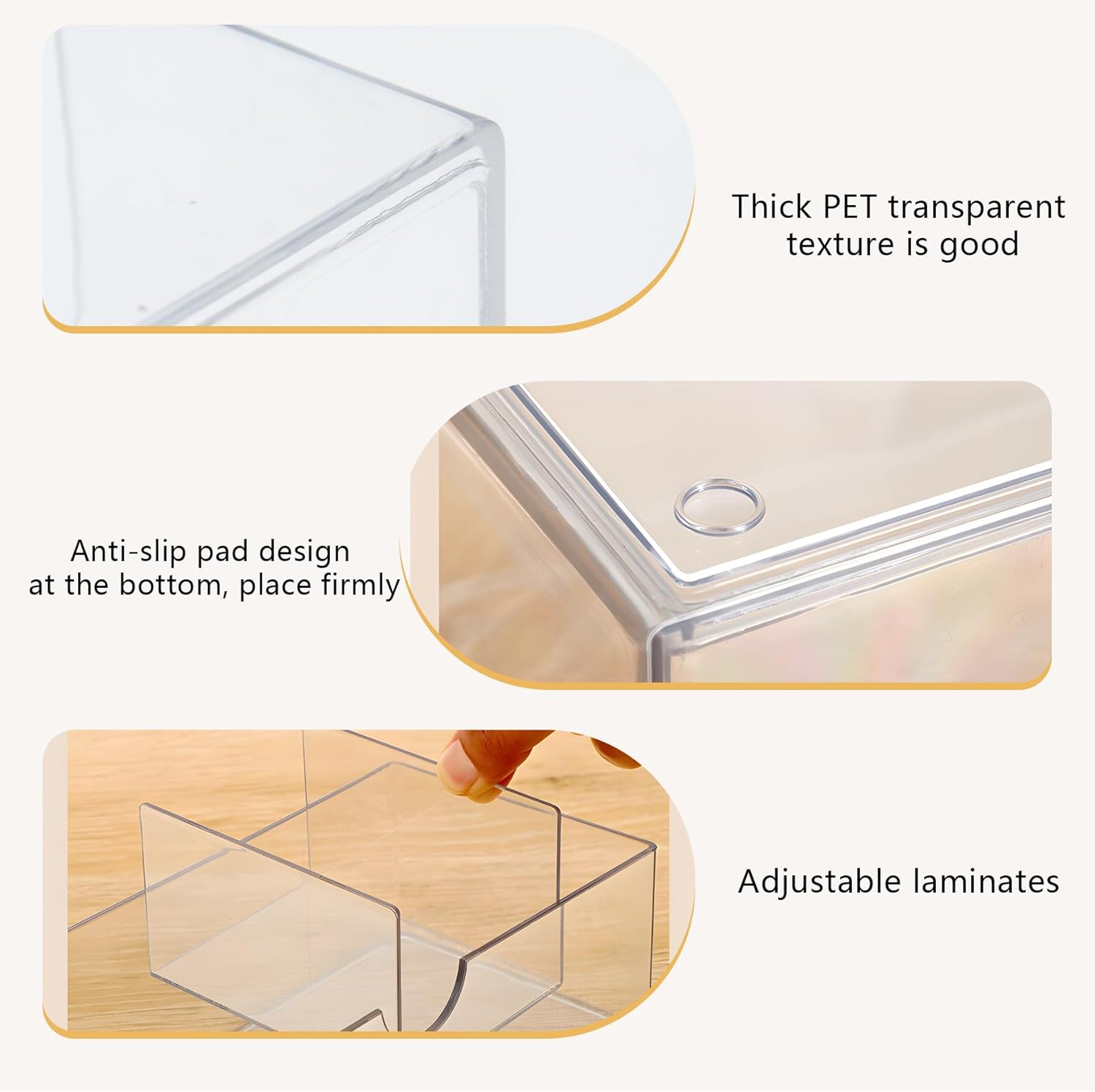 Klmnop 3 Pack Medicine Cabinet Organizer Clear