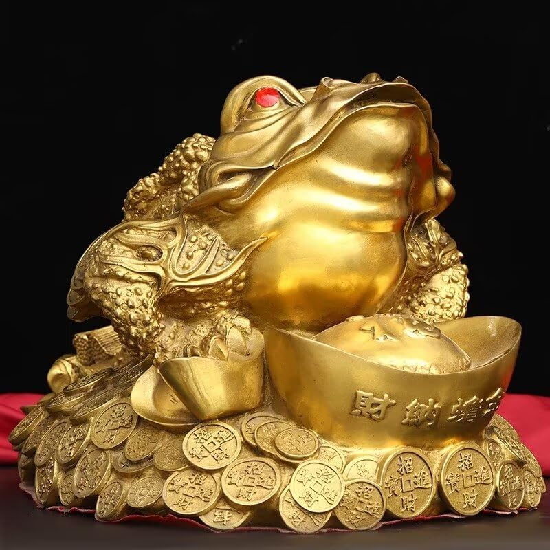 Brass Toad Feng Shui Decor Lucky Money Frog Figurine