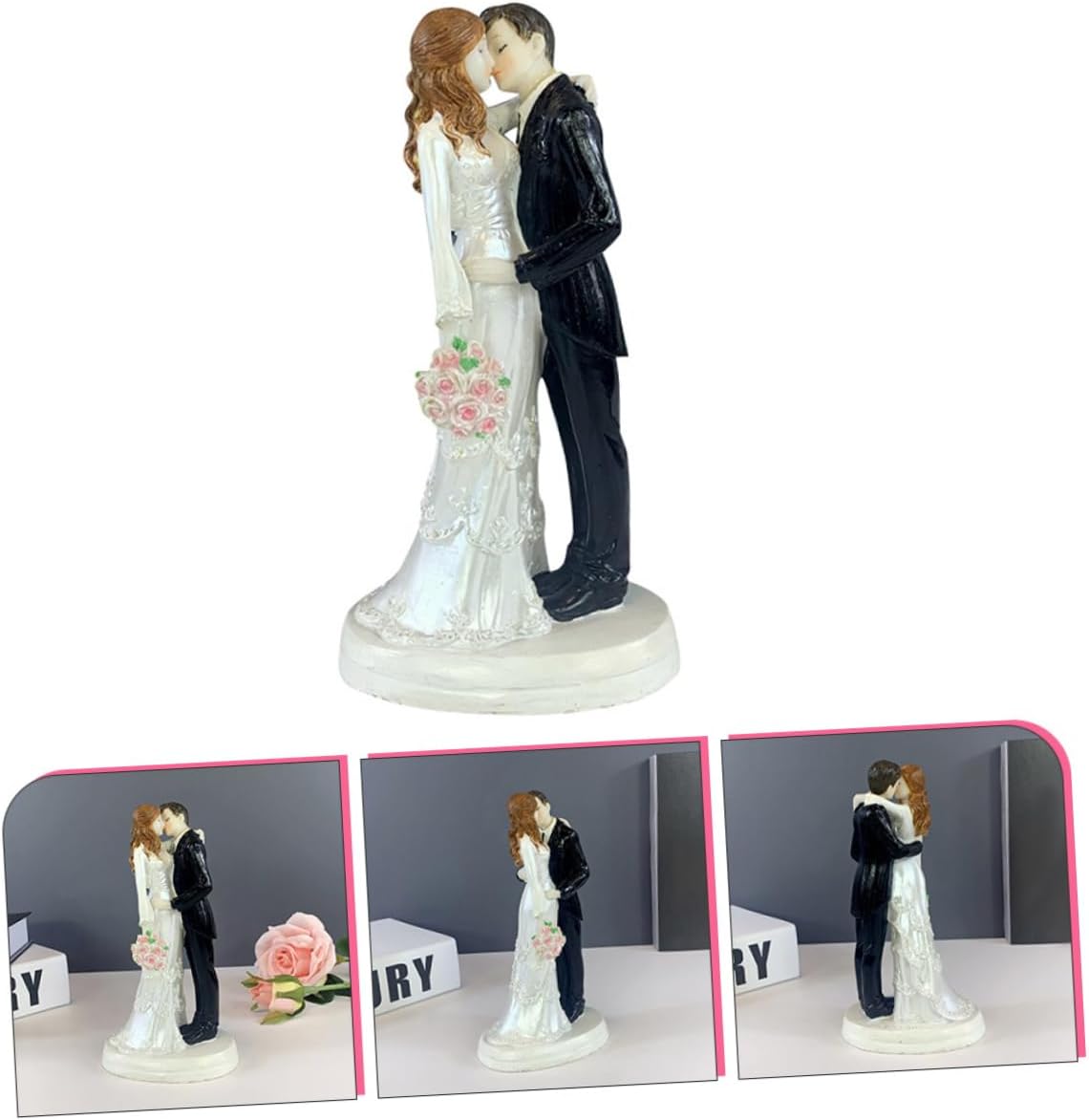 HOOTNEE Wedding Bride Groom Statue Cake Topper Couple Figurine