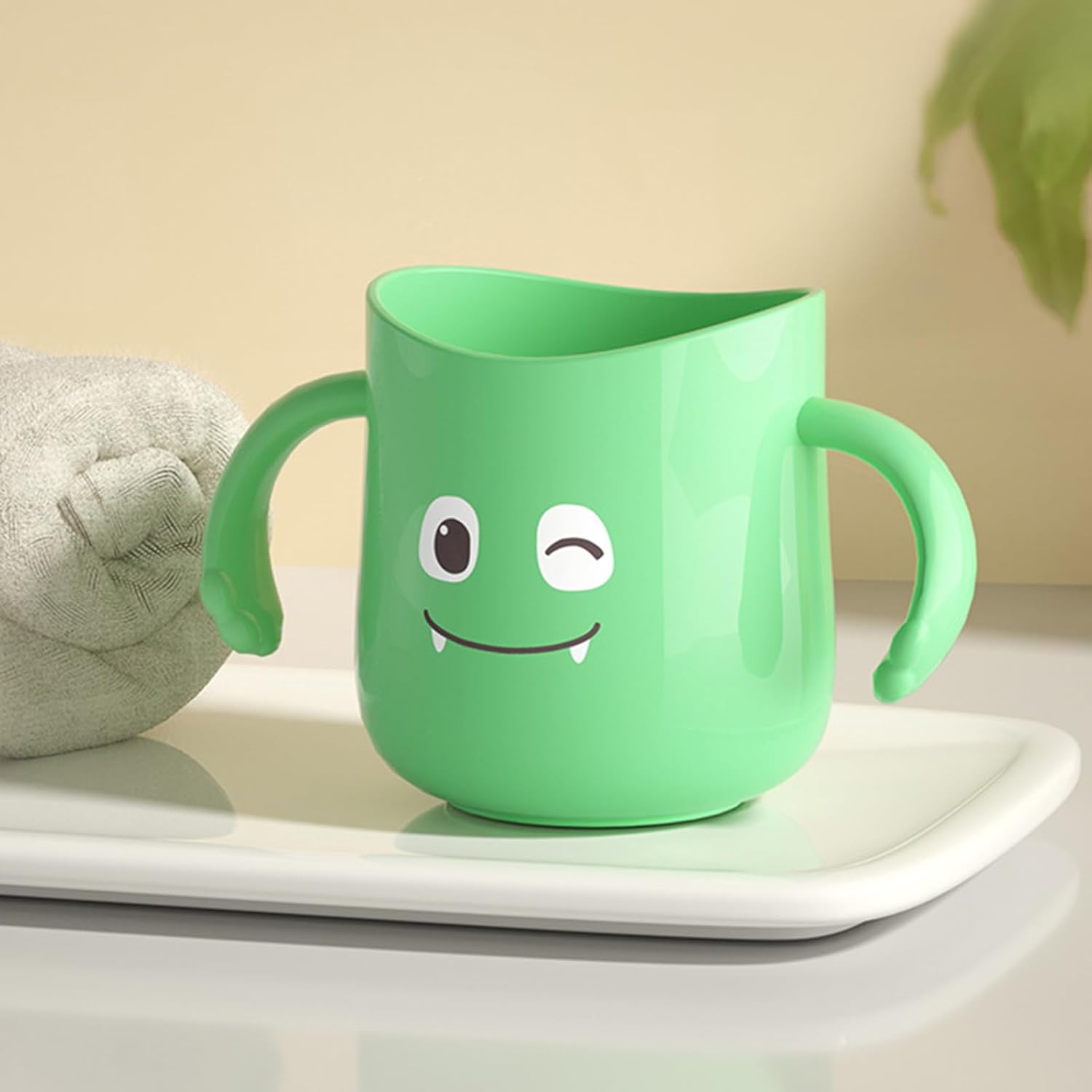 Cute Dinosaur Toothbrush Cup with Double Handles