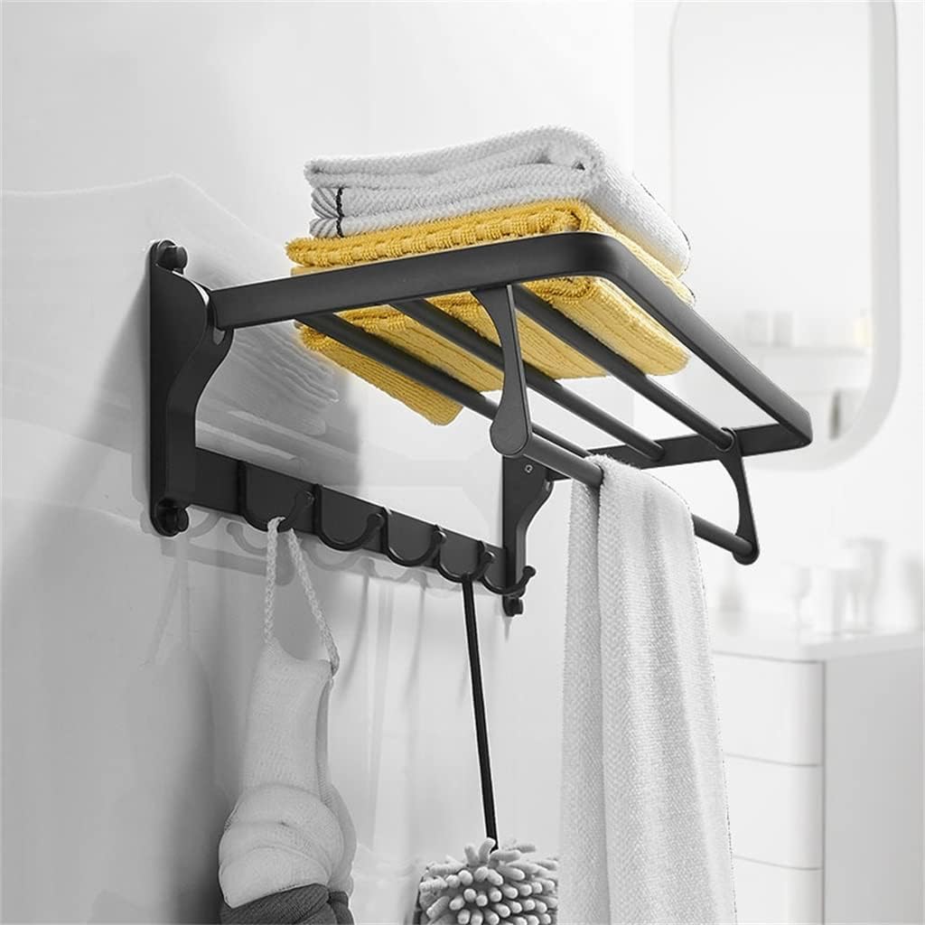 60CM Black Wall-Mounted Towel Rack