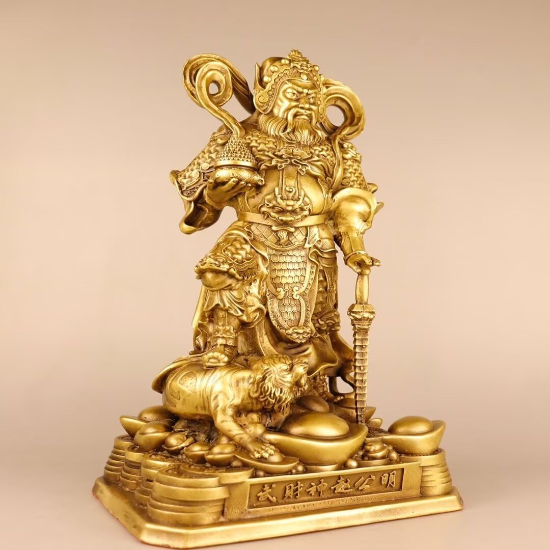 Julrybox God of Wealth Brass Statue Decor