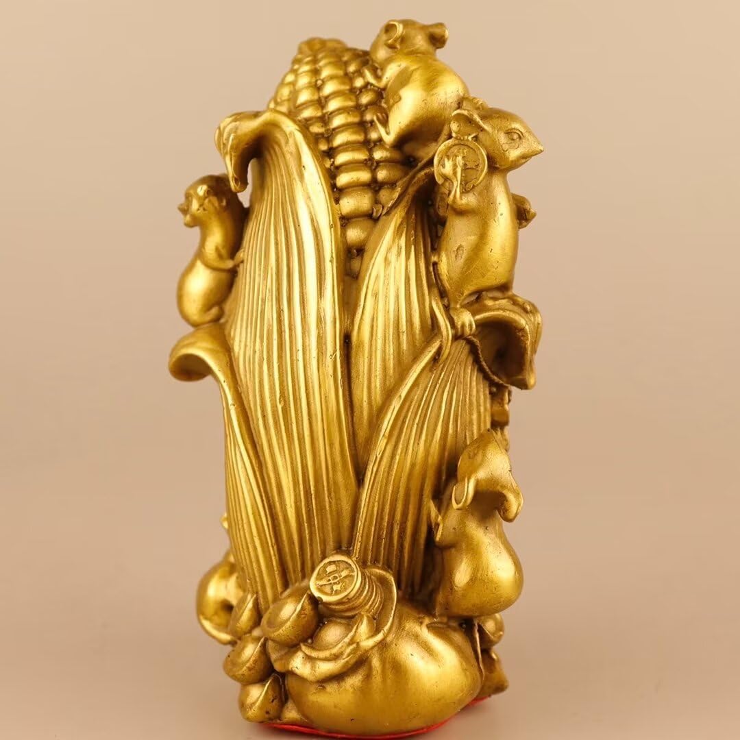 Chinese Brass Corn Feng Shui Decor Statue