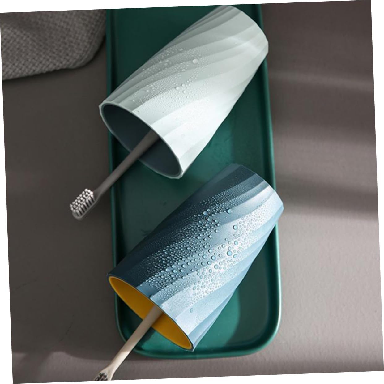Ciieeo 2pc Travel Toothbrush Mug Set