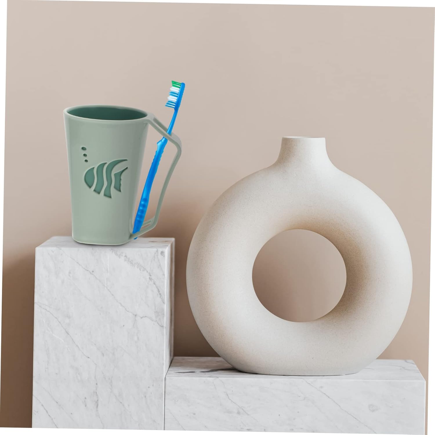 Beatifufu Bathroom Rinsing Cups 2 Pcs Toothbrush Holder 1