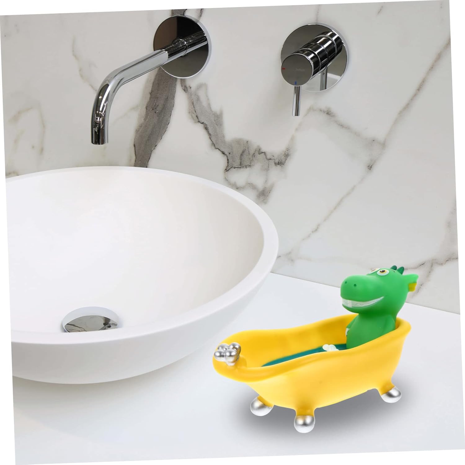 Veemoon Dinosaur Soap Dish - Cute Animal Sponge Holder for Bath and Kitchen