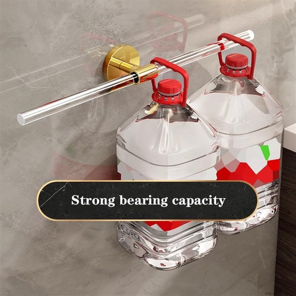 Modern Luxury Towel Rack with Single Round Base No Drilling 50cm Gold