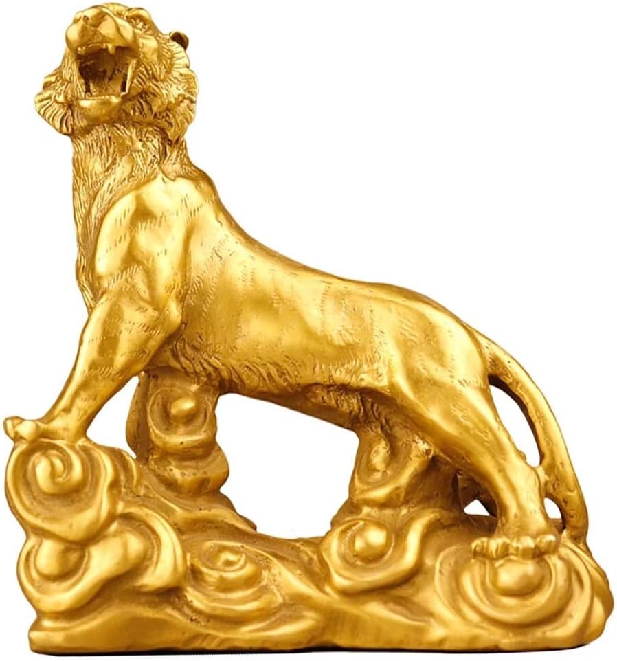 Chinese Brass Tiger Statue for Prosperity and Feng Shui